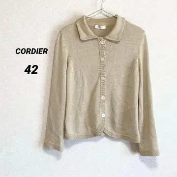 콜디아 긴팔 가디건 실크 실크 혼방 42 베이지