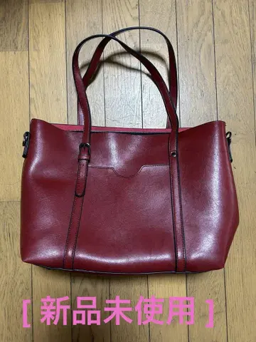 [ 미사용 새상품 ] 토트백 빨간색 폴리에스테르 합성 피혁