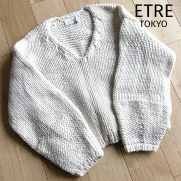 ETRE TOKYO 볼륨 슬리브 핸드 니트 풀오버