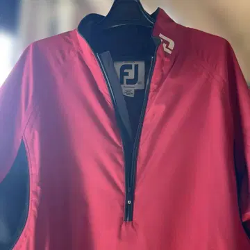 FootJoy 빨간색 하프 지퍼 자켓 더블 네임