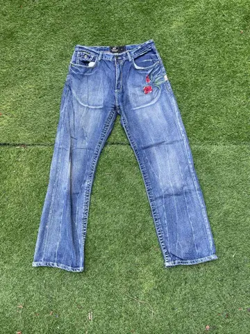 리메이크 데님 아카데미쿠스 자수 와이드 플레어 데님 36
