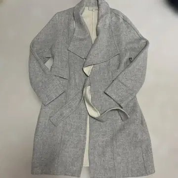 그레이 울 혼방 롱 코트