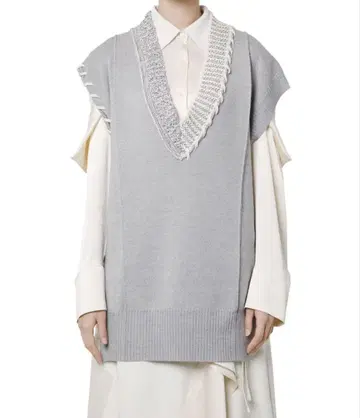 르쉘 블루 크라프트 니트 베스트 / crafted knit vest
