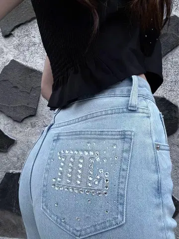 Lazzli. bijou pocket flare denim M 사이즈