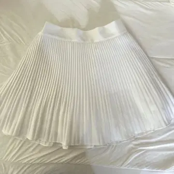 RiLi 화이트 플리츠 미니 스커트