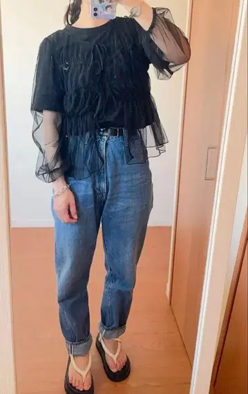 LENO & CO 테이퍼드 데님 라이트 블루