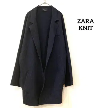 ZARA KNIT 테일러드 스타일 가디건 두꺼운 네이비 겉옷 S