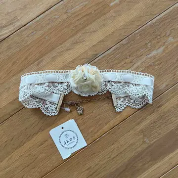 axes femme 아이보리 레이스 초커