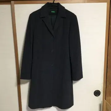 United Colors of Benetton 다크 그레이 롱 코트