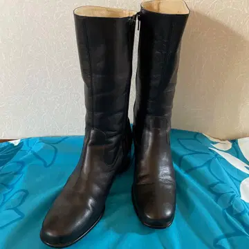 블랙 롱 부츠 25cm 안정적인 힐