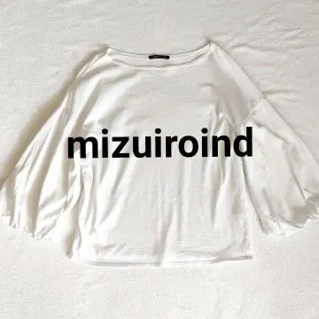 [ 새상품급 ] mizuiroind 벌룬 슬리브 화이트 7부 기장 티셔츠