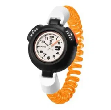 미사용 새상품 CASIO 아날로그 시계 오렌지 블랙