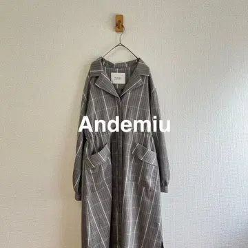Andemiu 오픈 카라 롱 셔츠 원피스 K80