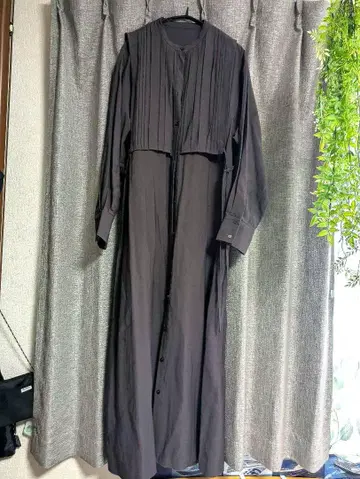 롱 원피스 차콜 그레이 겉옷