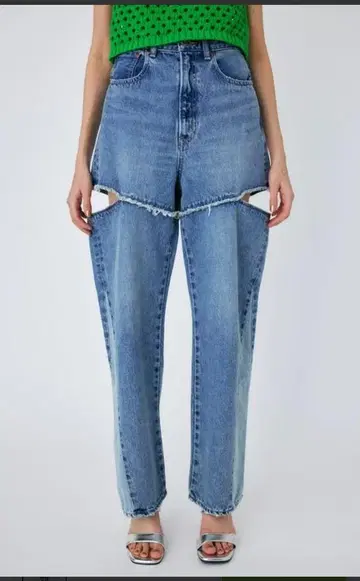 MOUSSY CUT OUT WIDE STRAIGHT ( BLU )