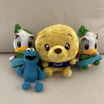 푸우 쿠키 몬스터 도널드 덕 봉제 인형 세트