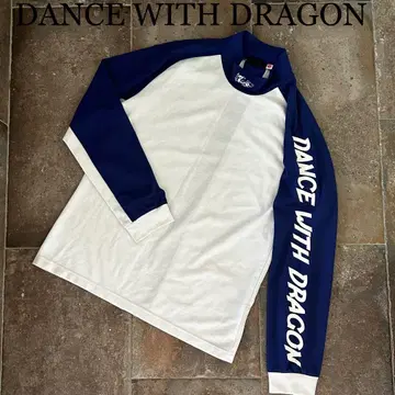 DANCE WITH DRAGON 긴팔 모크넥 화이트 블루