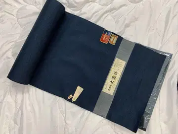 O-1757 미사용 새상품 실크울 옷감 다크 블루 라이트 블루