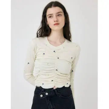 MOUSSY FLORAL RANDOM GATHER 롱 슬리브 T셔츠