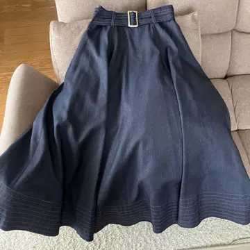 Noela 다크 블루 플레어 스커트