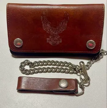 Harley-Davidson 가죽 장지갑 체인 포함