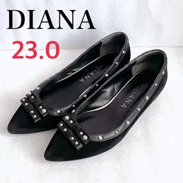 새상품급 다이애나 DIANA 플랫슈즈 펌프스 스터드 리본 23.0