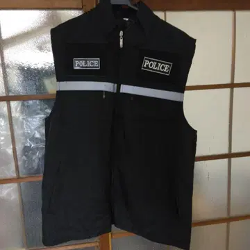 태국 경찰풍 슬리브리스 베스트 블랙