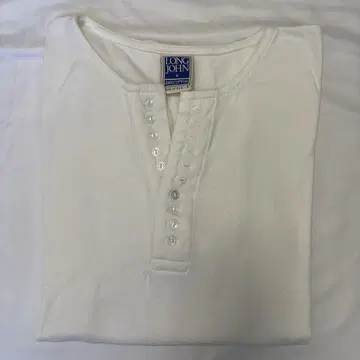 롱 존 헨리넥 티셔츠 L 화이트