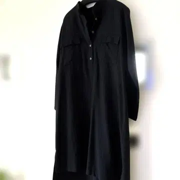 새상품 일본산 자연 소재 블랙 롱 원피스 긴팔