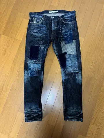 BLUE SAKURA JEANS 패치워크 데님 38