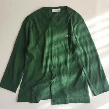 정품 LACOSTE 라코스테 크루넥 가디건 그린 34 얇은 소재