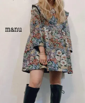 manu 꽃무늬 고블랑 원피스 튜닉
