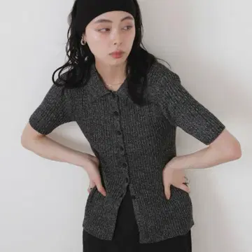 LIAN 믹스 썸머 폴로 니트 블랙