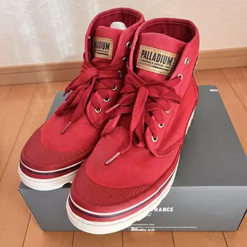 PALLADIUM 레드 하이컷 스니커즈 판파남