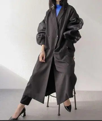 미사용 Limue, 리뮤 체스터 코트 오간자 슬리브 BIG 코트