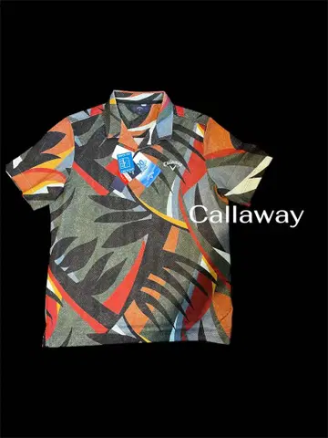 새상품 Callaway 냉감 컬러풀 잎 패턴 셔츠 XL