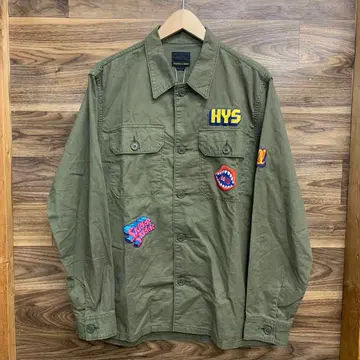미사용 HYSTERIC GLAMOUR HYS 아플리케 밀리터리 셔츠