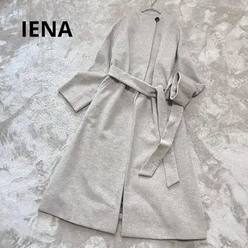 컨디션 최상 이에나 IENA 롱 슬릿 노카라 코트 벨티드