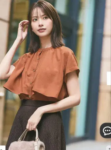 ANYSIS 밴드 카라 레이어드 블라우스