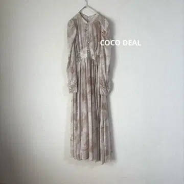 COCO DEAL 시어 롱 원피스 수채화 아트 오카자키 사에 씨 콜라보
