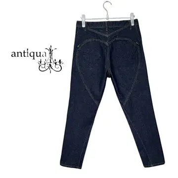 [ 미사용 새상품 ] antiqua 행거힙 하트 데님 팬츠
