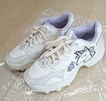 23cm PUMA 유니콘 통굽 스니커즈 퍼플 무라사키 스포츠
