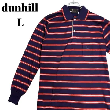 dunhill 네이비/레드 스트라이프 피케 셔츠 L [ 92 ]
