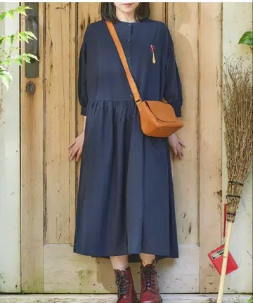 마녀 배달부 키키 2way 셔츠 원피스 네이비