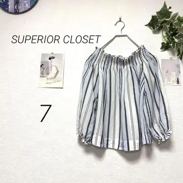 10212 SUPERIOR CLOSET 셔링 스트라이프 블라우스
