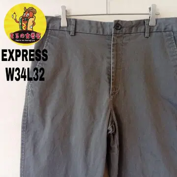 USA 구제 의류 EXPRESS 치노 팬츠 W34 L32 노턱 그레이