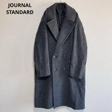 새상품급 저널 스탠다드 울 알파카 혼방 헤링본 더블 코트