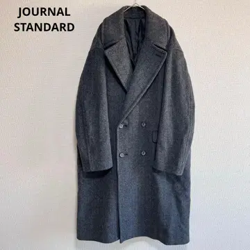 새상품급 저널 스탠다드 울 알파카 혼방 헤링본 더블 코트
