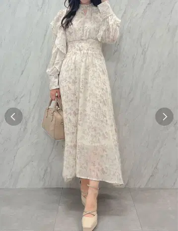 dazzlin 뉴앙스 프린트 원피스 아이보리 F
