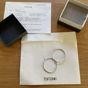 TSUTSUMI K10WG 귀걸이 실버 약 3cm 9mm